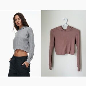 TNA Mauve Kinney Crop Hoodie
